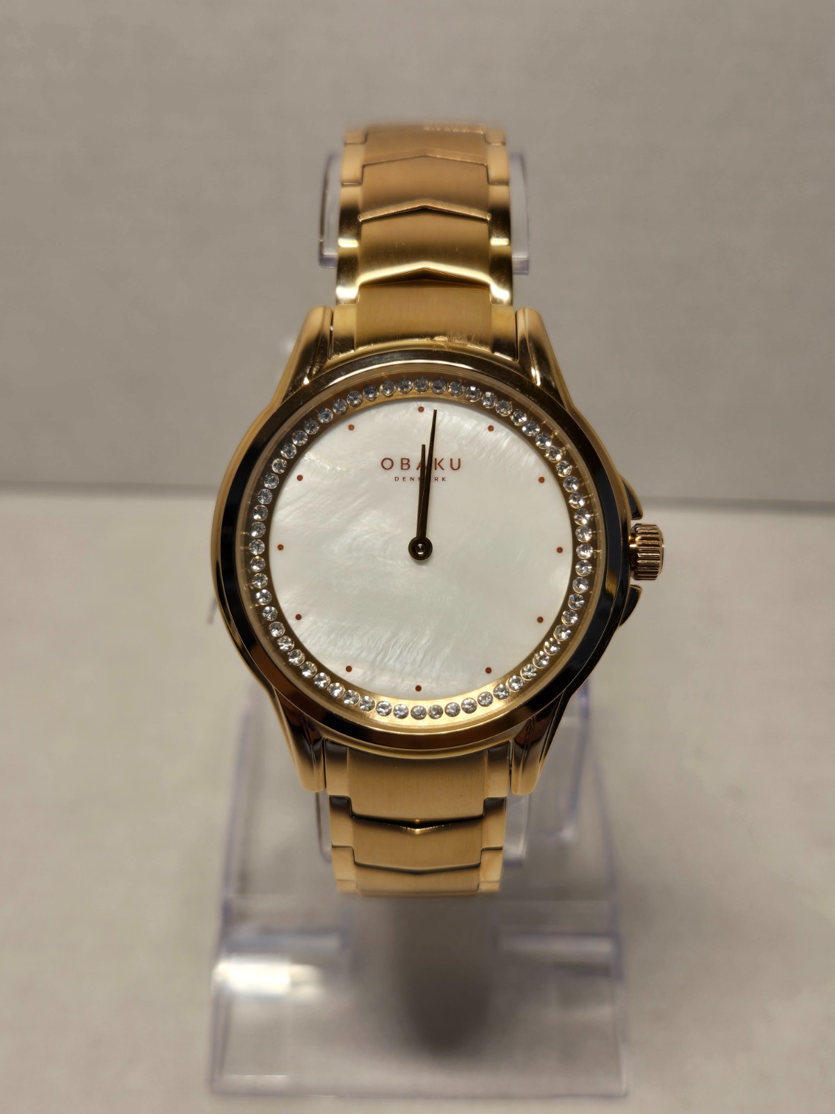 Obaku-Denmark Jasmin-Fuchsia Steel Rose Gold w/ Mother of Pearl Dial 35mm New!
