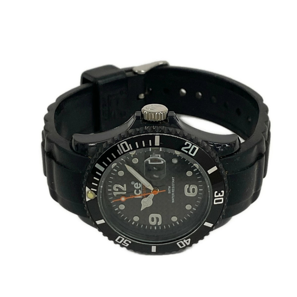 [A1R] Used Ice-Watch Watch Rotating Bezel Black Polymer Sport Watch [w8s]