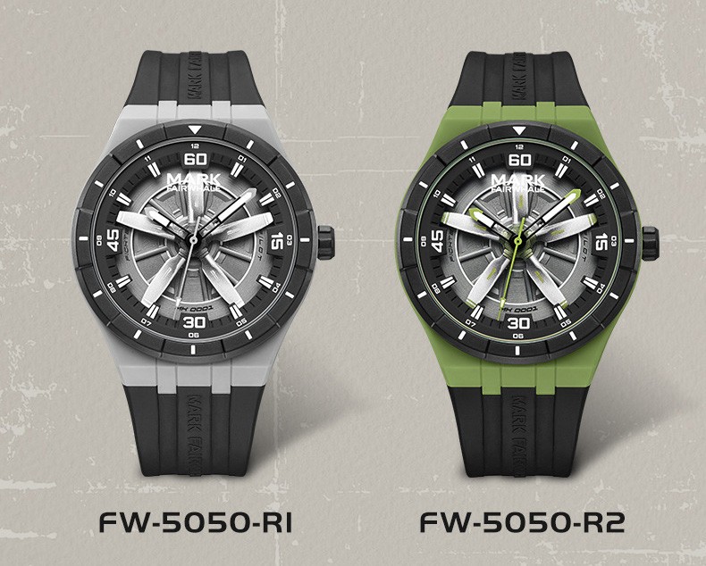 MARK FAIRWHALE Men’s Silicone Rotatable Helicopter Propeller Dial Quartz Watch
