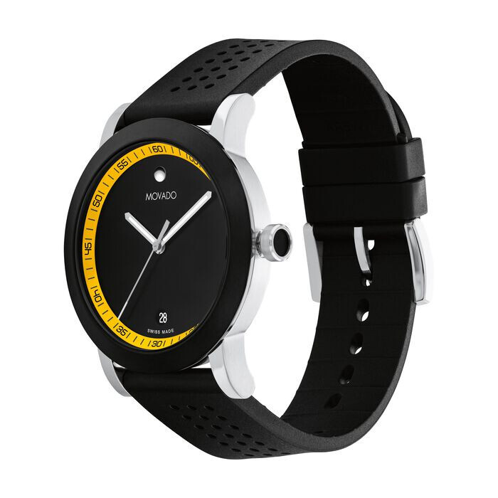 MOVADO Signature Sport Watch, 42mm 0607827 Black Rubber band