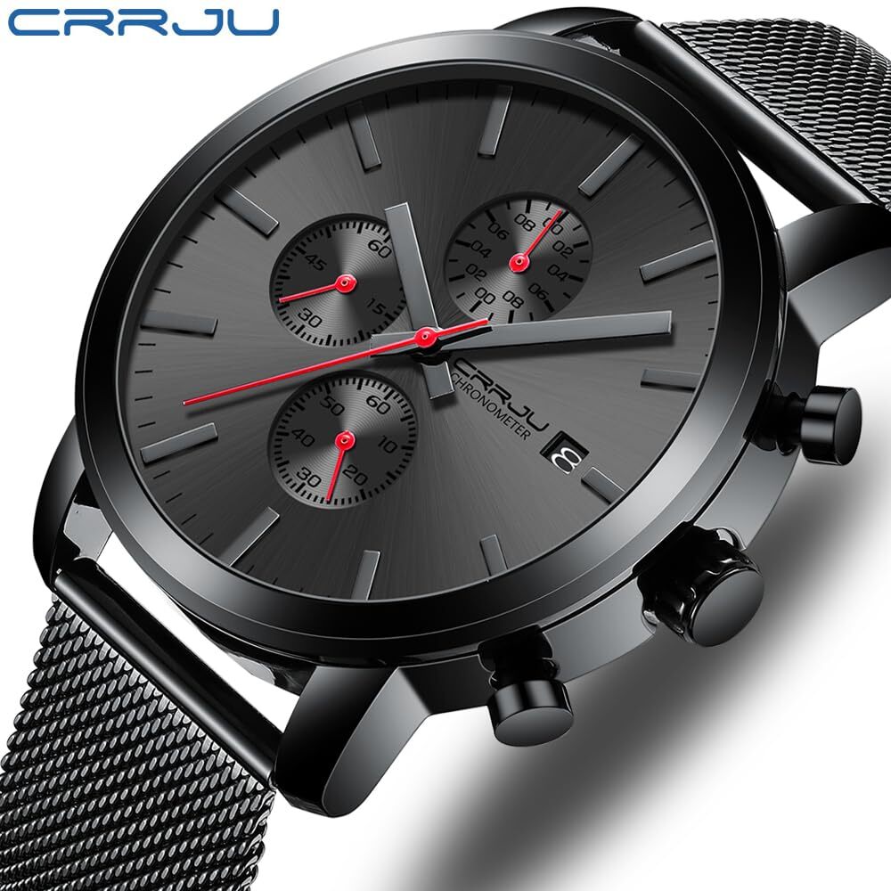 CRRJU Mens Stylish Casual Quartz Watches for Men Luxury Waterproof Calendar C…