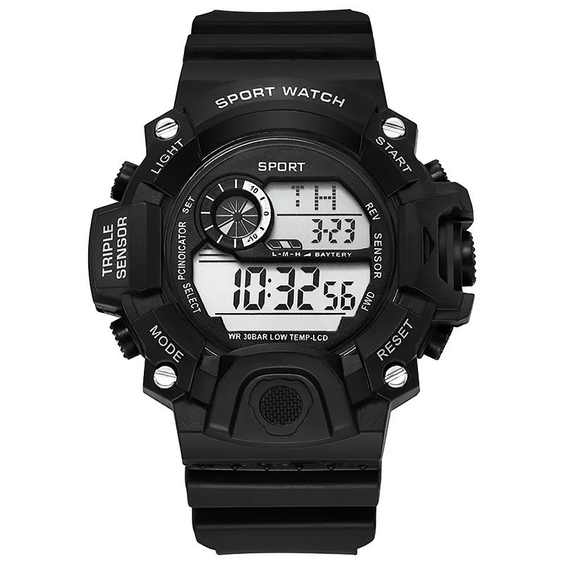 Men’s Sports Digital Watch, Waterproof LED Alarm Military Wristwatch 1Pc