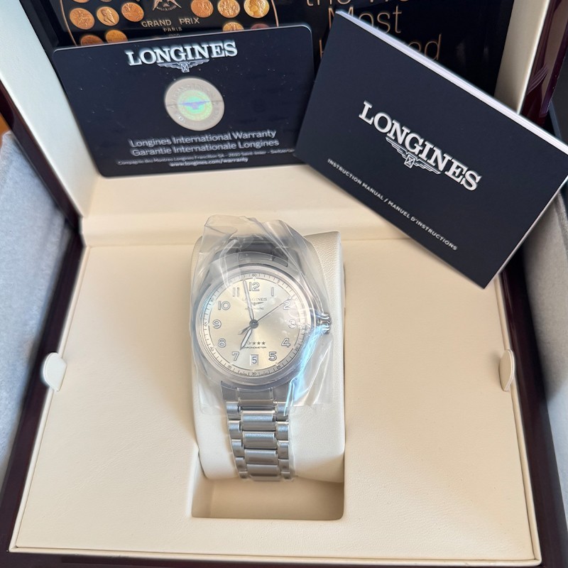 New Longines Spirit 37mm Chronometer Champagne Dial Unisex Watch L34104636