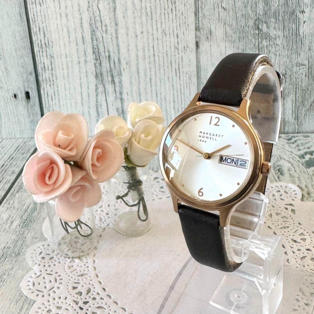 MARGARET HOWELL Watch Date Gold Rare Used From Japan Check description