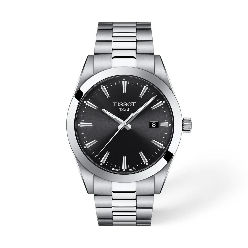 Tissot Gentleman Quartz Watch Black Dial Stainless Steel Sapphire T1274101105100