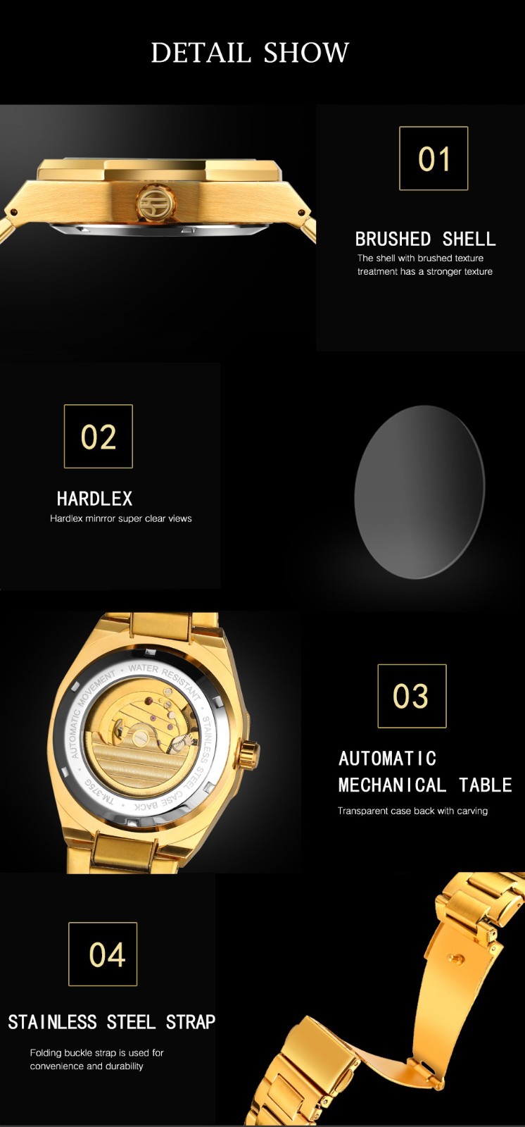 Luxury Men’s Automatic Mechanical Watch Luminous Skeleton Triple Sub-Dial Sport