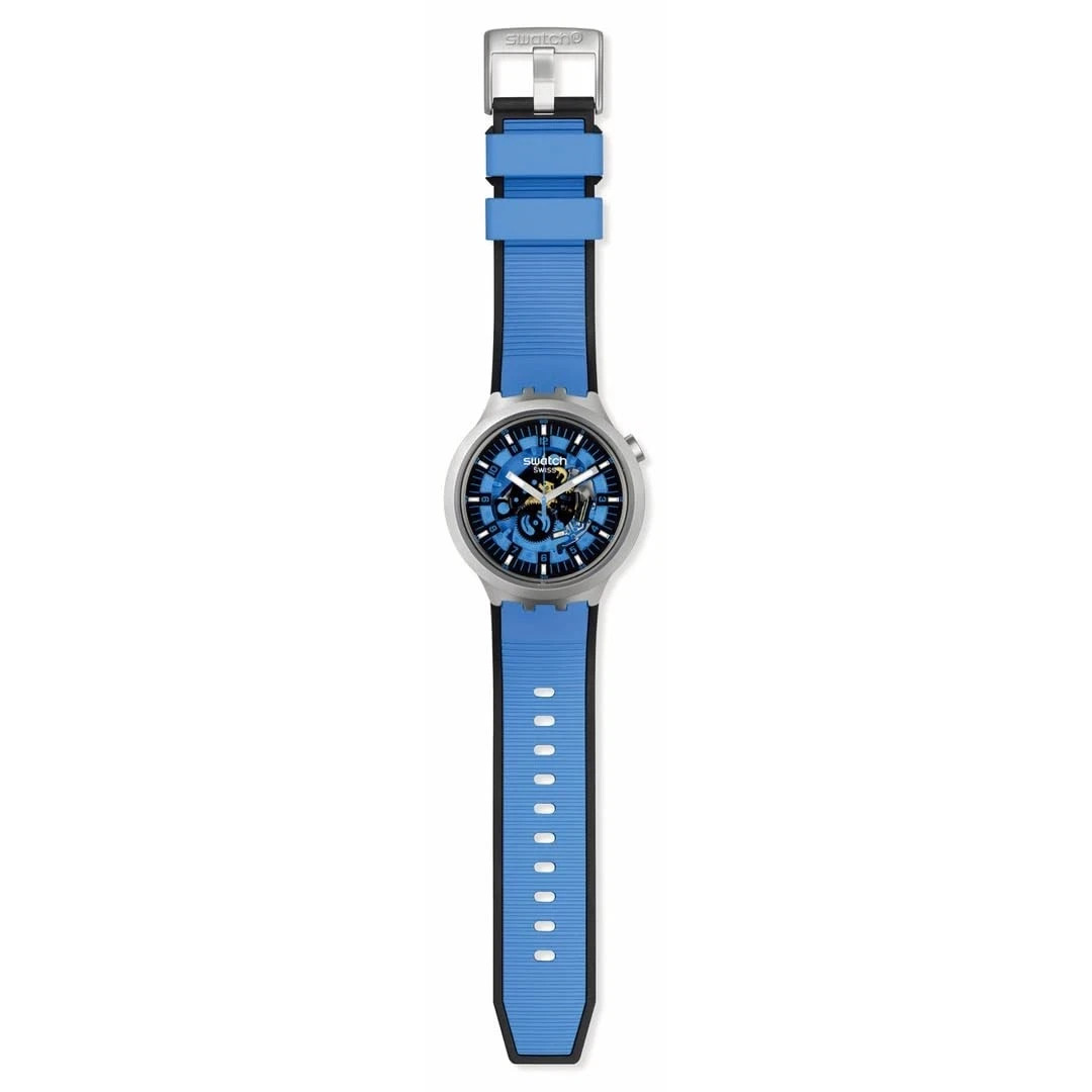 Swatch BIG BOLD IRONY BLUE DAZE SB07S106 Quartz Men’s Watch 47mm Stainless