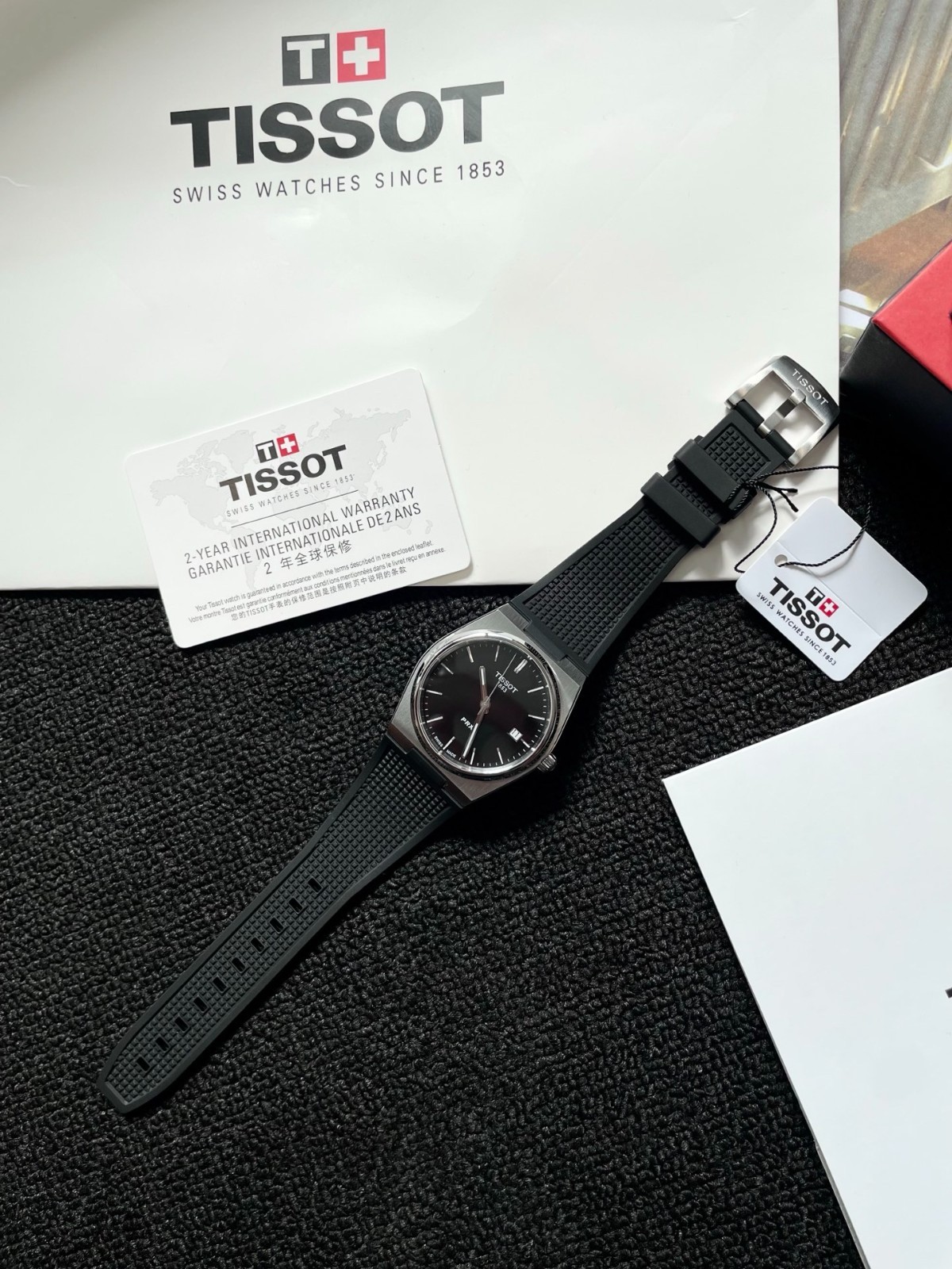 Tissot PRX T137.410.17.051.00 Black Rubber Black Dial Swiss Quartz Watch 1983