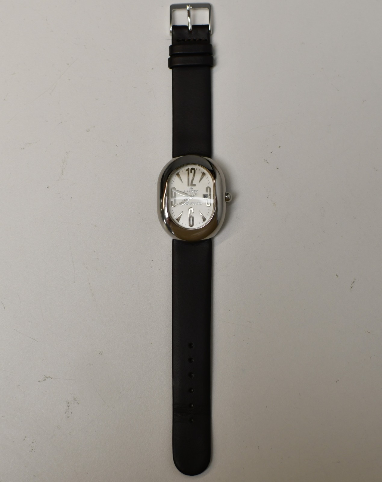 HAUREX RICURVO Designed by J.J. 88110 Limited Edition Watch w Black Leather Band