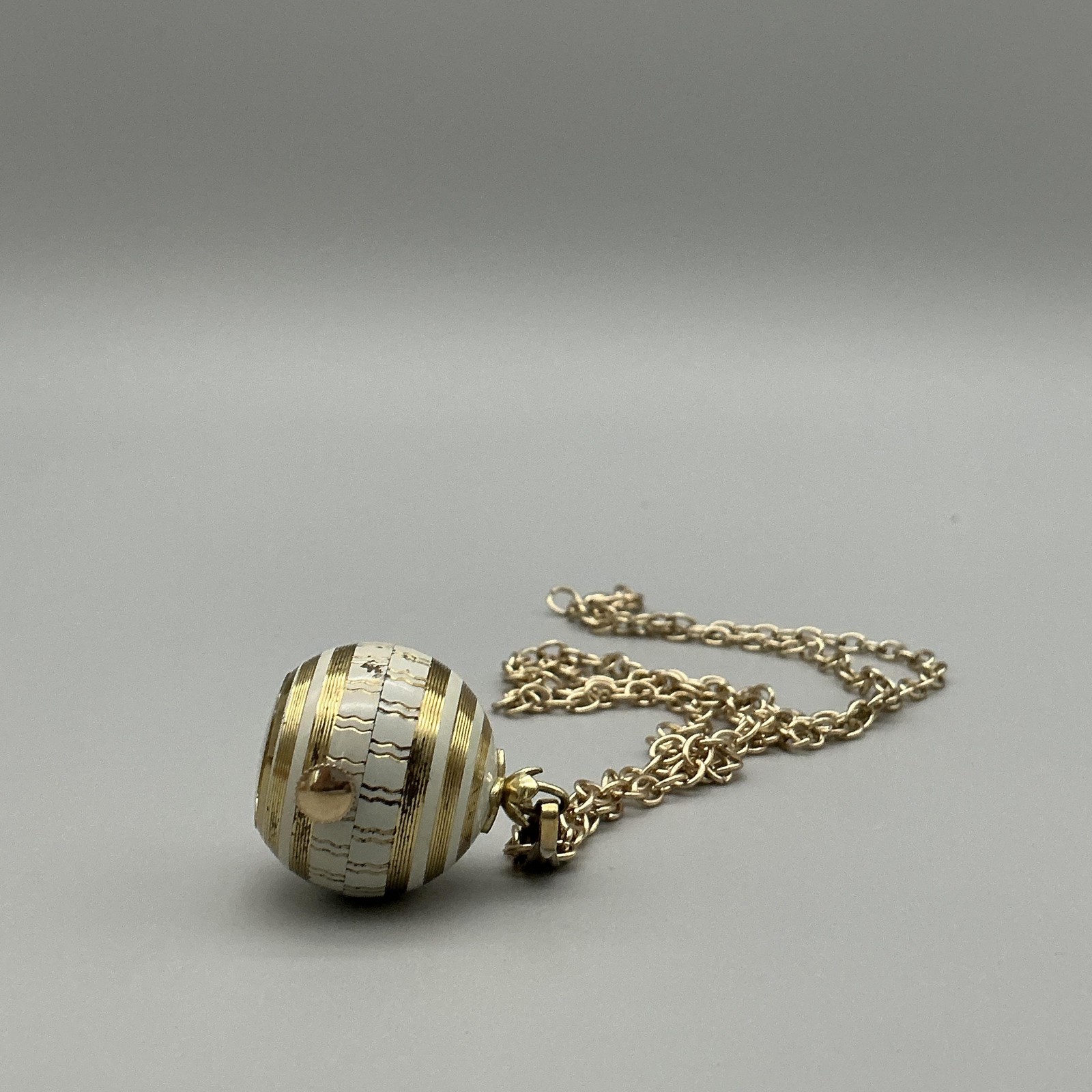 Vintage Caravelle Pendant Ball Orb Watch Womens 29mm Enamel Manual Wind Swiss
