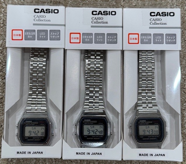 Casio A159WA-N1JH Made in Japan Vintage Digital Watch NEW Box Retro Alarm Chrono