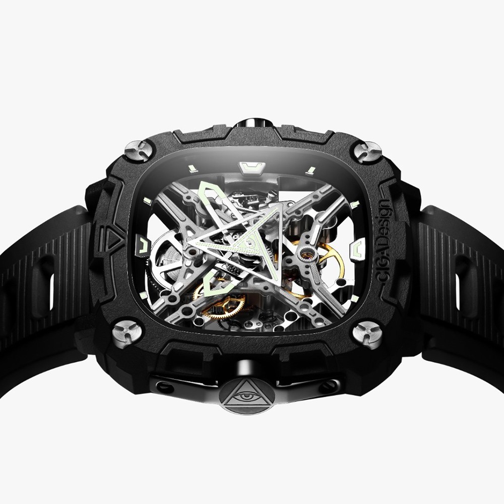 CIGA Design Eye Automatic Bioceramic Skeleton Black Square Men’s Watch
