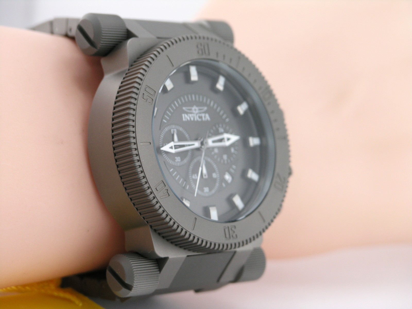 NEW INVICTA 48221 COALITION FORCES ALL TITANIUM BLACK CHRONOGRAPH WATCH 51MM