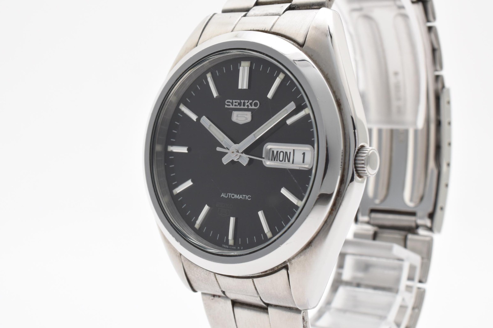 [Exc+5] Vintage SEIKO 5 7S26-0060 Black Dial Automatic Men’s Watch Day-Date