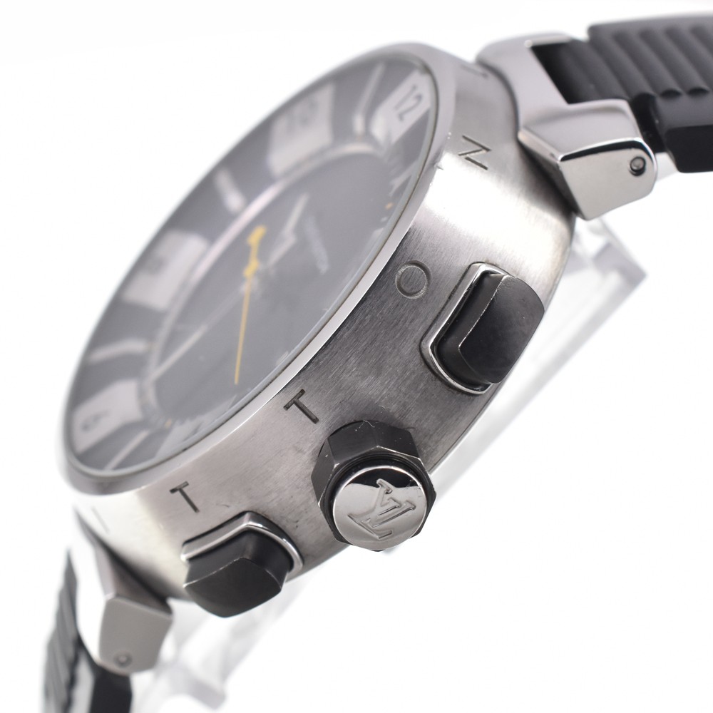 LOUIS VUITTON Tambour in black Q118F Analog&Digital Quartz Men’s Watch I#146813