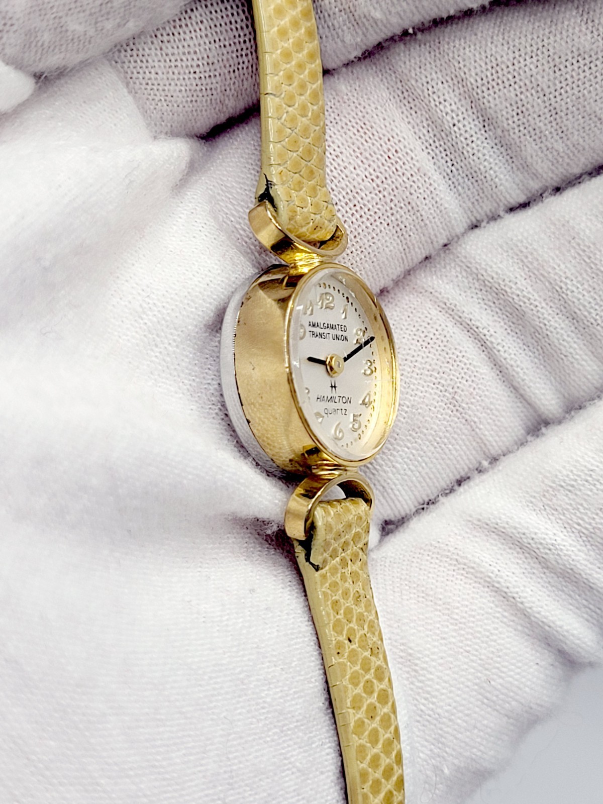 Hamilton Quartz Ladies Watch Vintage Amalgamated Transit Union Custom Dial WORKS
