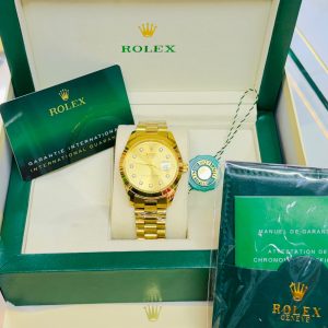 Rolex Golden Datejust Style Luxury Wristwatch –